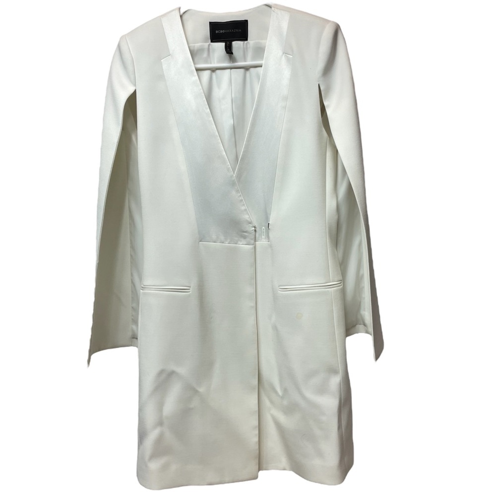 BCBGMAXAZRIA Off-White Cape Blazer Vest